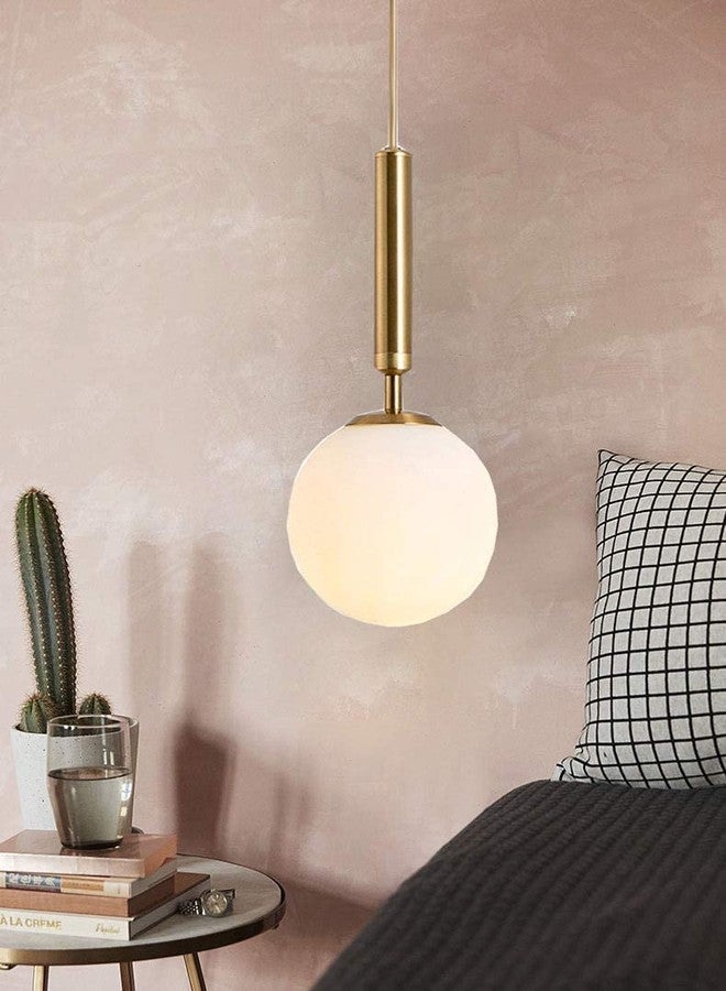 CITRA 1 Light LED Gold Frosted Round Ball Pendant Lamp Ceiling Light - Warm White - Image 3