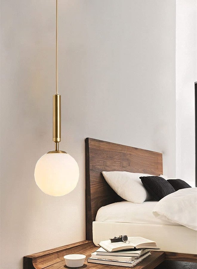 CITRA 1 Light LED Gold Frosted Round Ball Pendant Lamp Ceiling Light - Warm White - Image 1