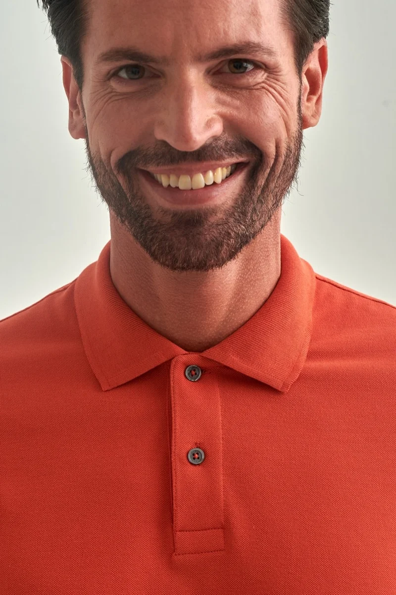 Bisse Men's Underwire Collar Basic Regular Fit T-Shirt ORANJ TS22Y22013_D22