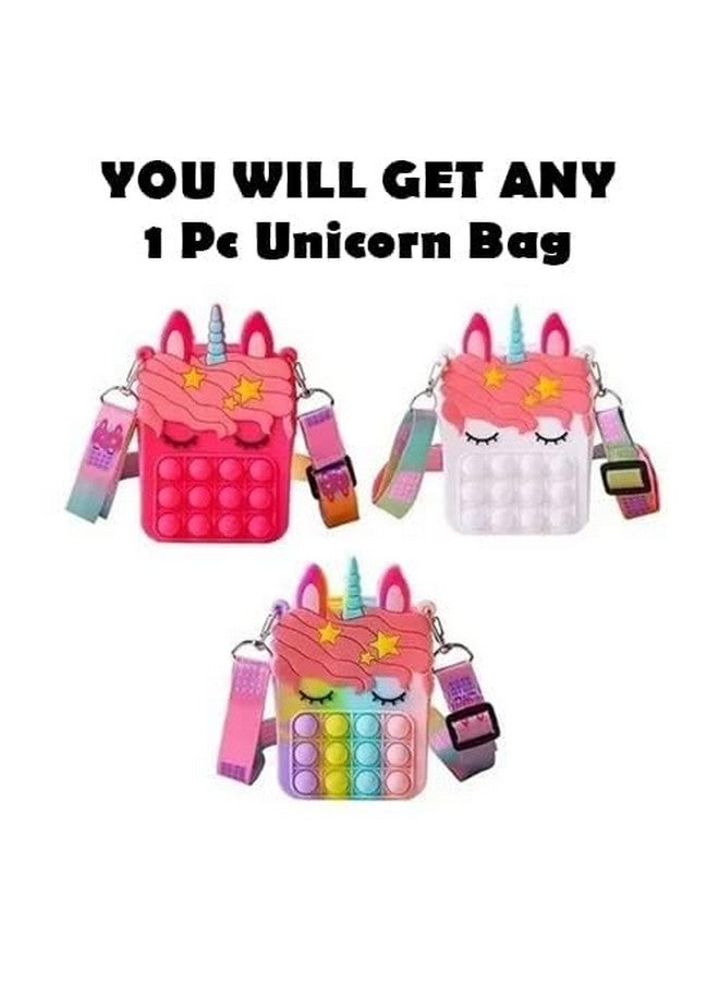 Gold Max GOLD MAX Unicorn Pop it Sling Bag - Crossbody Bag for Kids, Pop it Purse for Girls, Stress Relief Toys Pop It Bag for Girls, Fidget Purse for Kids, (Pack of 1 Pcs) - Image 5