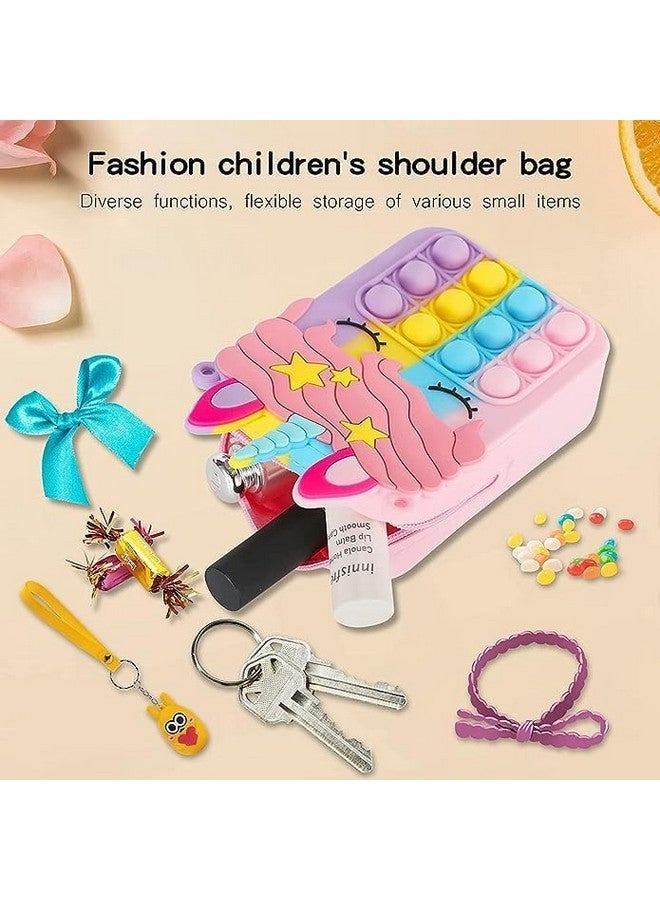 Gold Max GOLD MAX Unicorn Pop it Sling Bag - Crossbody Bag for Kids, Pop it Purse for Girls, Stress Relief Toys Pop It Bag for Girls, Fidget Purse for Kids, (Pack of 1 Pcs) - Image 4