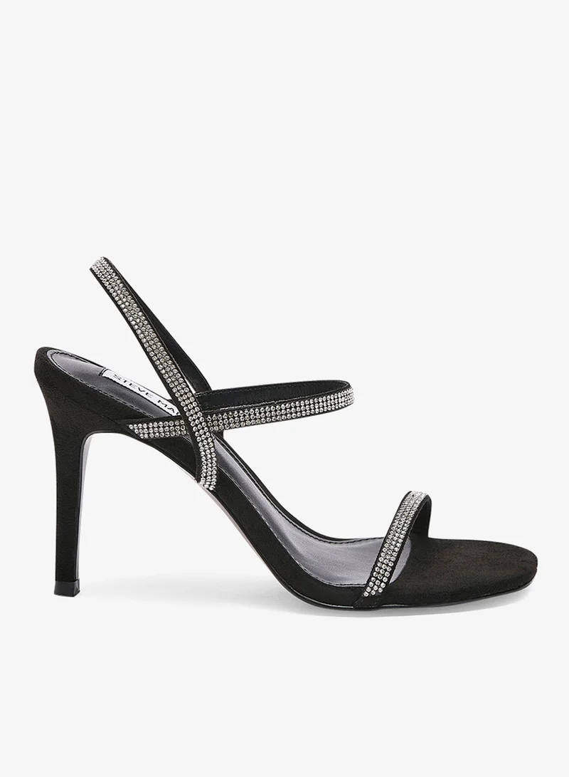Steve madden wise-r black fabric women's sandals
