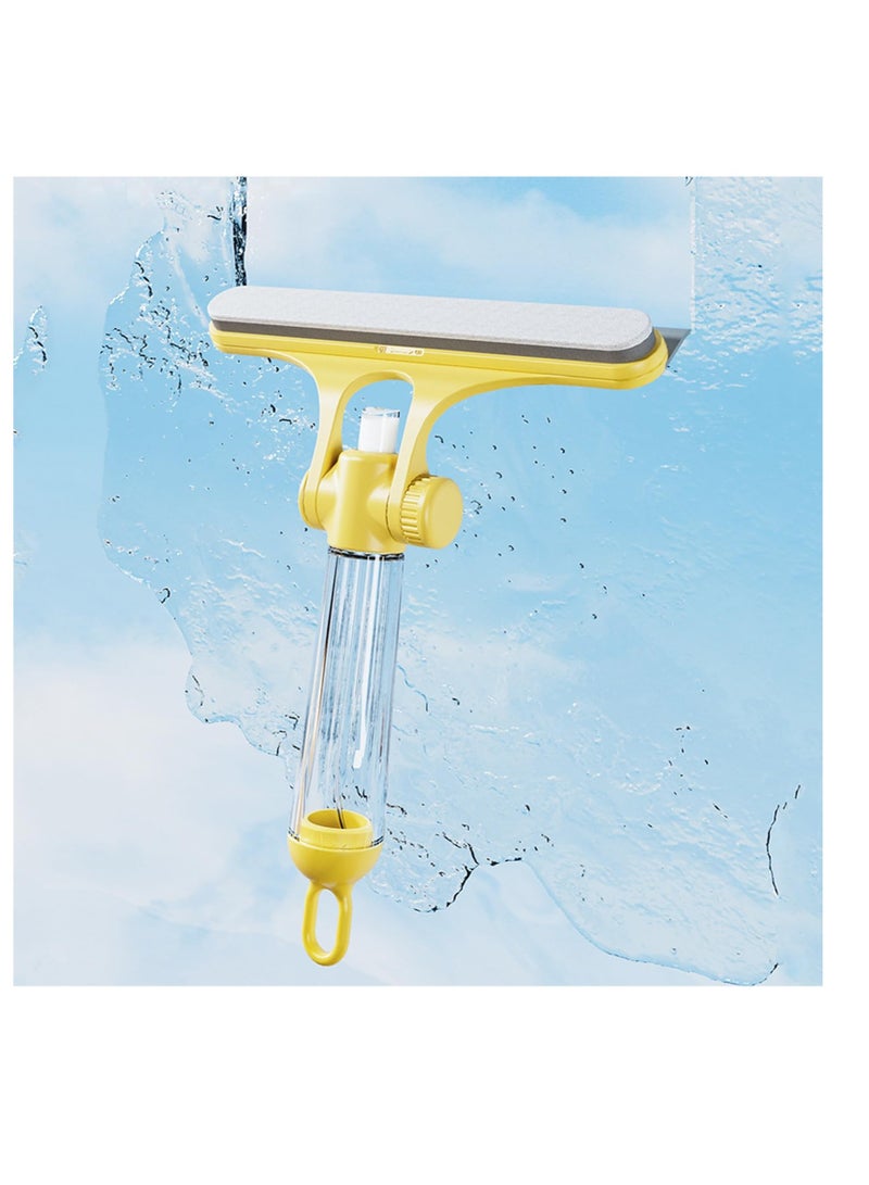 Excefore Squeegee for Shower Glass Door, 3 in1 Multifunctional Shower Squeegee, Heavy Duty Window Scrubber, With Stain Brush Head, for Shower Doors, Windows, Mirrors, Tiles and Car Glass etc (Yellow)  - Image 1