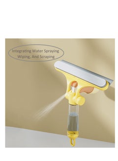 Excefore Squeegee for Shower Glass Door, 3 in1 Multifunctional Shower Squeegee, Heavy Duty Window Scrubber, With Stain Brush Head, for Shower Doors, Windows, Mirrors, Tiles and Car Glass etc (Yellow)  - Image 4