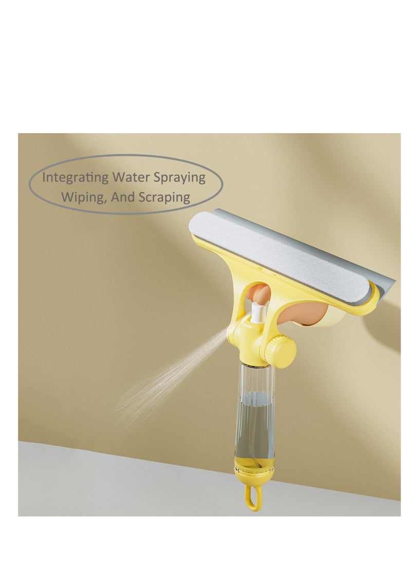 Excefore Squeegee for Shower Glass Door, 3 in1 Multifunctional Shower Squeegee, Heavy Duty Window Scrubber, With Stain Brush Head, for Shower Doors, Windows, Mirrors, Tiles and Car Glass etc (Yellow)  - Image 4
