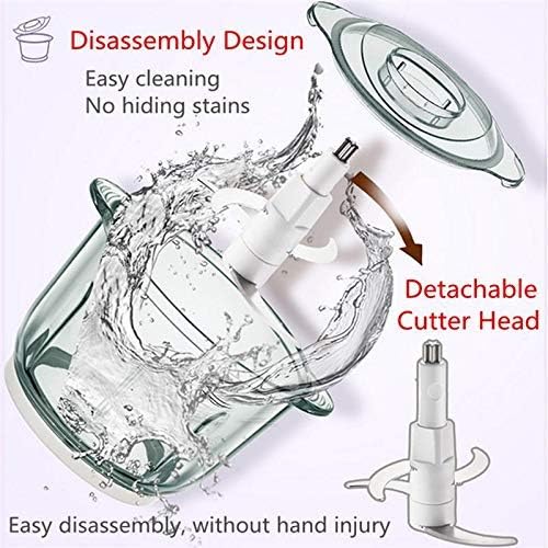 FEELING MALL 2 Liter ABS Electric Meat Grinder 300W With Bowl Stainless Steel and Glass Fruits Vegetable Grater Chopper Fillings Maker Onion, Garlic Slicer Dicer Nuts Blender Heavy for Kitchen - Image 4