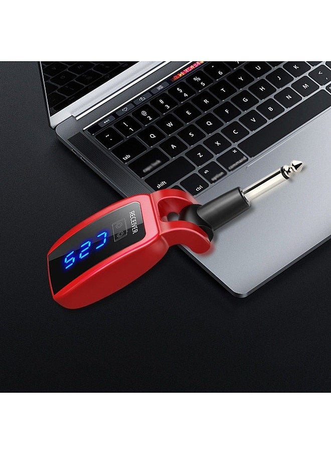 Generic - Pick Up Wireless Guitar System Rechargeable Guitar Transmitter Receiver Set Electric Guitar Bass Pick Up (Red) - Image 1