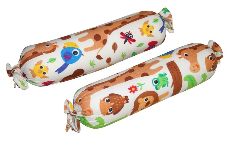Gordon Home Baby Bolsters for Side and Neck Support with Washable and Removable Cover Size 35 Cm X 10 Cm Pack of 2P Brown - Image 1