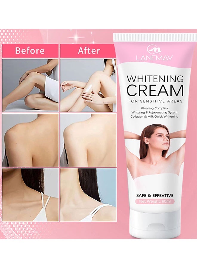 لينماي كريم تبييض للمناطق الحساسة ، كريم تبييض للبشرة الداكنة للبقع الداكنة ، كريم تبييض تفتيح بشرة الوجه والجسم للمناطق الحميمة 60 مل - Image 5