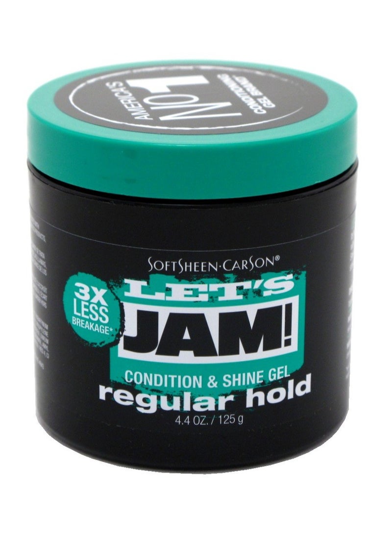 Lets Jam - Lets Jam Condition & Shine Gel Regular Hold 4.4 Ounce Jar (130ml) (3 Pack) - Image 1