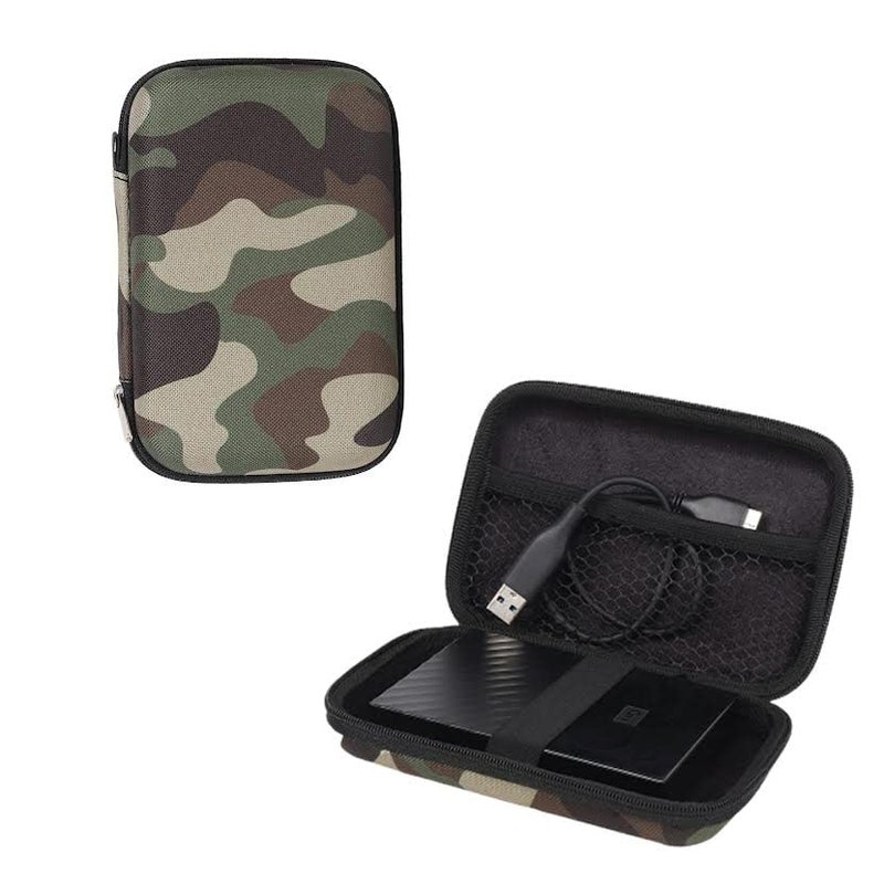 GadgetBite Hard Disk Case External Printed Hard Drive Disk Enclosure Portable Carrying EVA Case Cover Pouch Casing for 2.5-Inch Hard Drive (Army Green) - Image 1