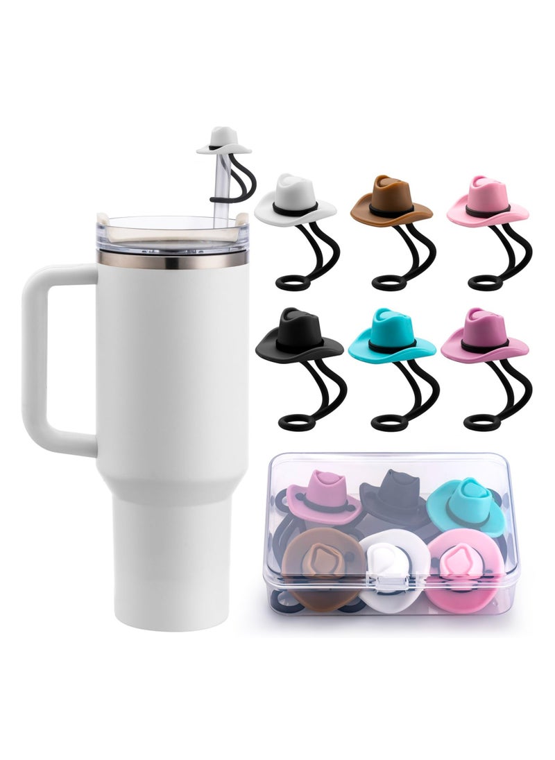 Dominy 6 PCS Straw Covers Cap, Straw Cover Compatible With The 30&40 Oz Tumbler, Cute Straw Caps in Various Shapes Silicone Straw Toppers, Drinking Straw Caps for 0.4 Inch/10 mm Straw Tips  - Image 1