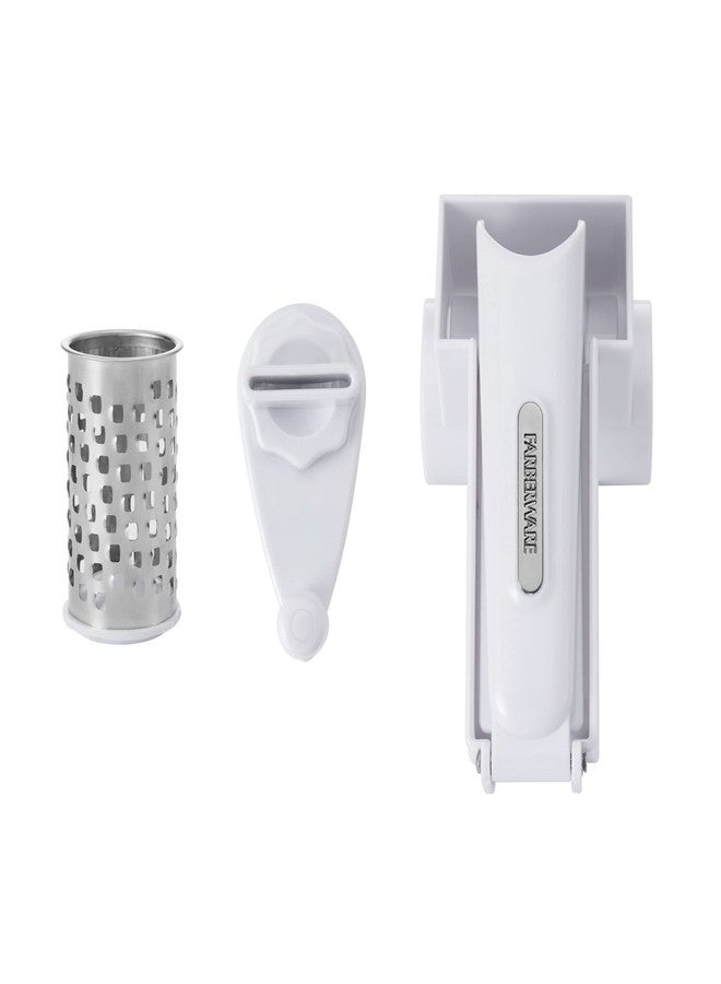 Farberware Professional Rotary Grater with Fine Etched Stainless Steel Drum, 4.33x5.51x3.54 Inch, White - Image 2