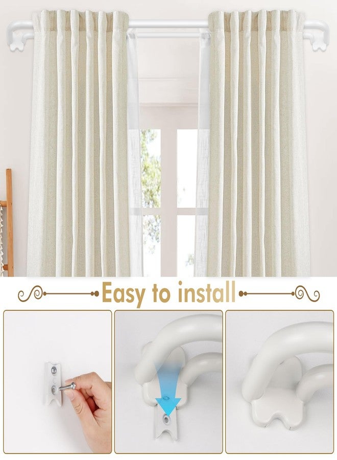 USFOOK Blackout Double Curtain Rods for Windows, USFOOK Adjustable Decorative Drapery Rod 32 to 58, 3/4 Inch Window Treatment Rod, Extendable Curtain Poles for Living Room - Image 4