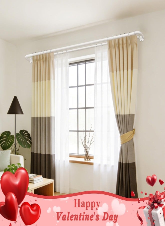 USFOOK Blackout Double Curtain Rods for Windows, USFOOK Adjustable Decorative Drapery Rod 32 to 58, 3/4 Inch Window Treatment Rod, Extendable Curtain Poles for Living Room - Image 3