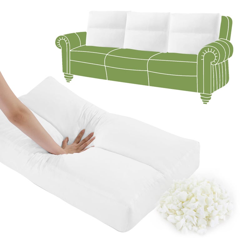 HOMBYS 3 Packs Shredded Foam Couch Back Cushion Replacement, Stuffing & Supportive Sofa Waist Cushion, Lumbar Support Pillow for Sofa & Couch, Removable Back Pillow,(24"x18") - Image 1