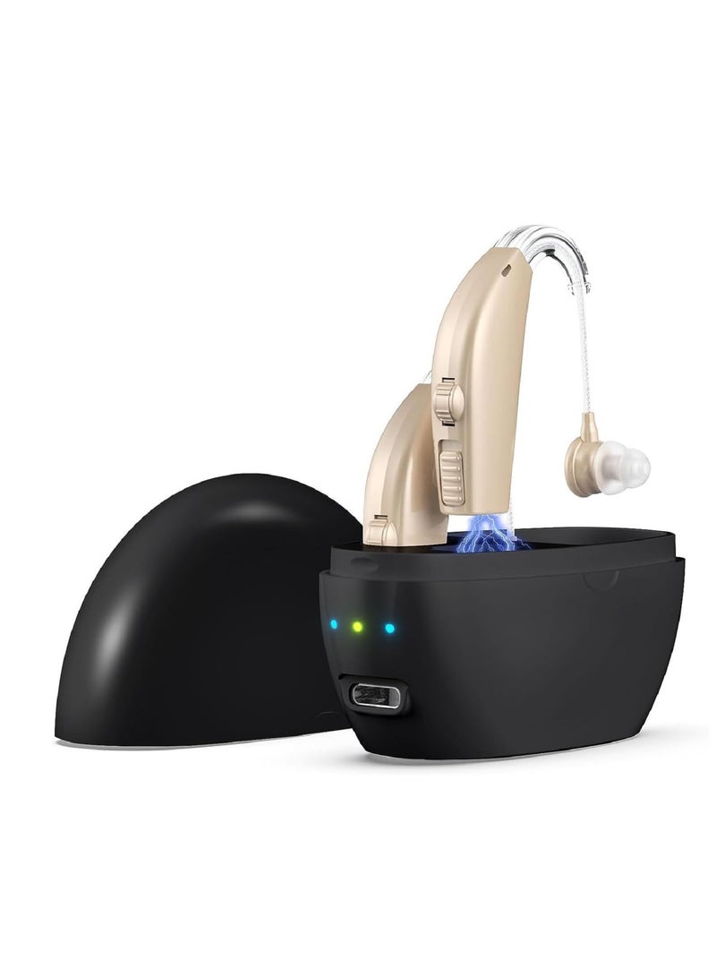 general Hearing aids, hearing aids for the elderly with noise reduction and volume control, hearing loss rechargeable hearing aids with charging case - Image 1