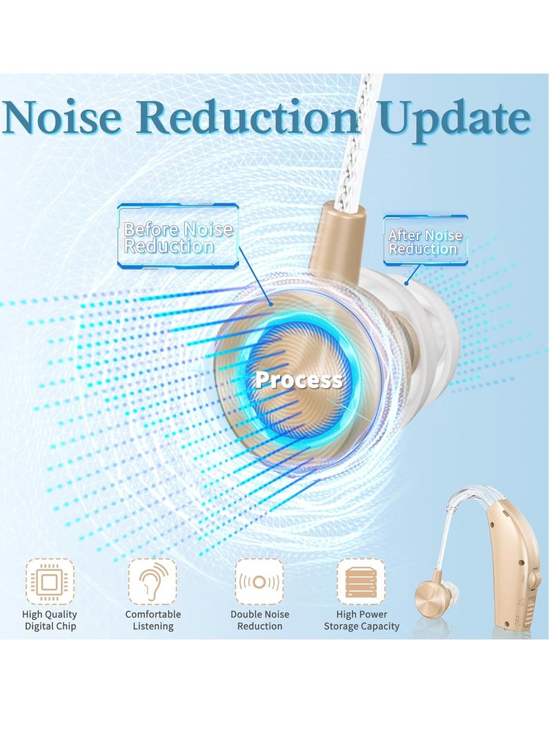 general Hearing aids, hearing aids for the elderly with noise reduction and volume control, hearing loss rechargeable hearing aids with charging case - Image 2