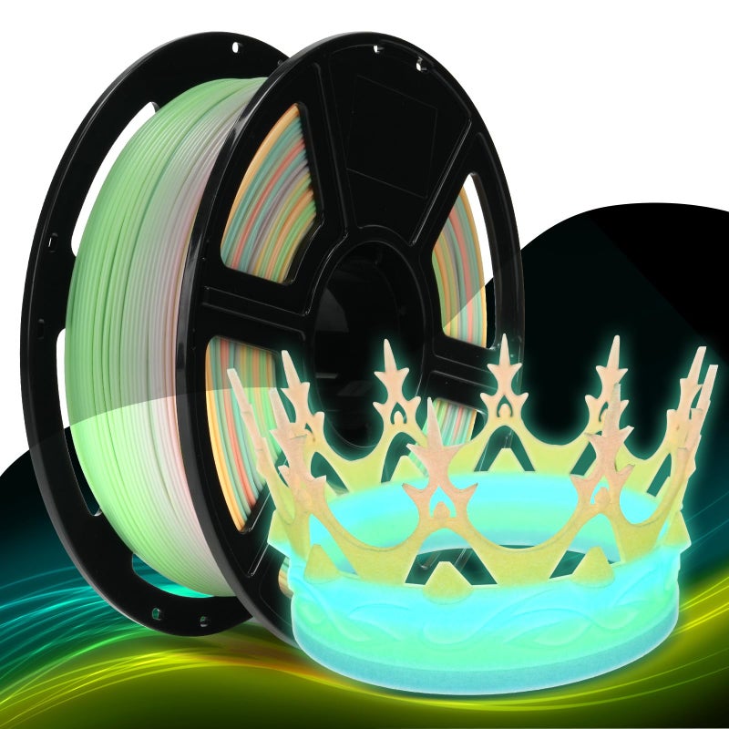 FLASHFORGE Rapid PLA Filament 1.75mm Luminous Melody, 500mm/s High Speed Printing, Glow in The Dark 3D Printer Filament 1kg Spool, Dimensional Accuracy +/- 0.02mm, Brilliant, Long-Lasting Glow - Image 1
