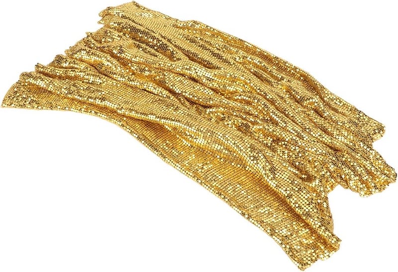 Gold Color Sequin Fabric Aluminum Metal Mesh Flexible Cuttable Sheet For Bags Shoes Cars Home Decor - Image 5