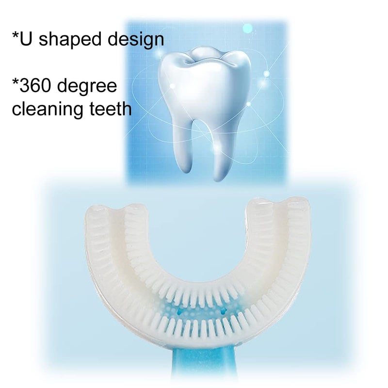 claiol 2 Pcs U-Shaped Kids Toothbrush, Premium Soft Manual Training Toothbrush for Kids 2-6 Years Old. (Blue+Pink) - Image 5