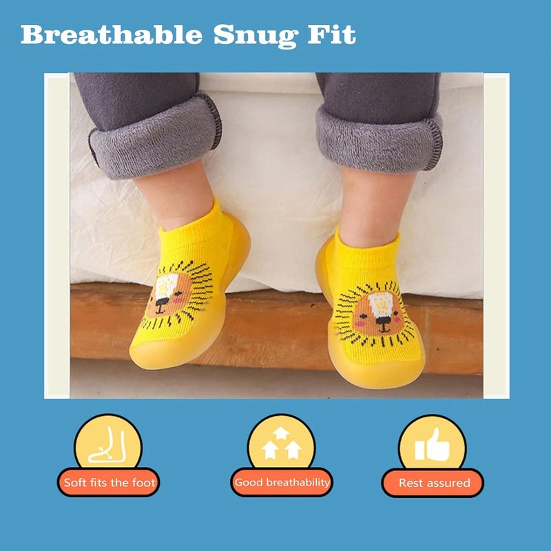 Non-Slip Baby Slippers, Unisex Baby Socks Shoes, Kids Baby Girl Boys Toddler Anti-Slip Slippers, Socks Cotton Shoes, Flexible Cozy Breathable Shoes for Baby Toddler Infant Child Kid (0-6M,C) - Image 4