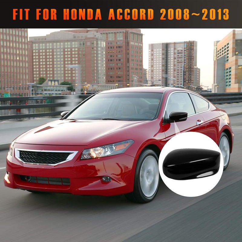 AMSPRAC Driver Left Side Mirror Cap fit for 2008-2013 Honda Accord,Door Side Exterior Rearview Back Sight Mirror Cover Shell Replacement,Clip-on Slot Type.Left Side,1PCS - Image 2