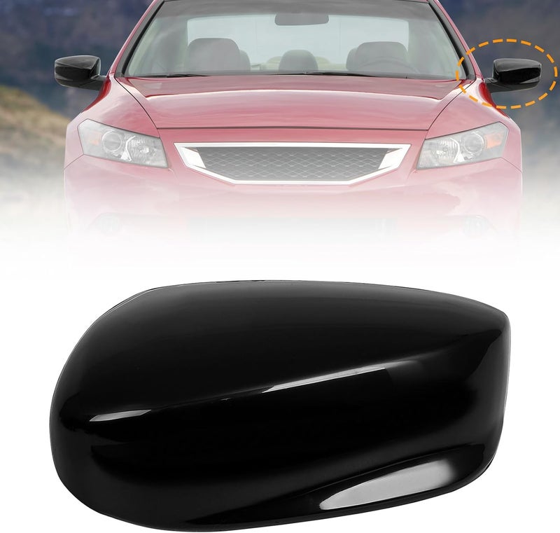 AMSPRAC Driver Left Side Mirror Cap fit for 2008-2013 Honda Accord,Door Side Exterior Rearview Back Sight Mirror Cover Shell Replacement,Clip-on Slot Type.Left Side,1PCS - Image 1