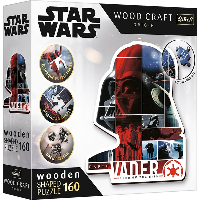 Trefl - Wood Craft Origin Star Wars Darth Vader Wooden Puzzle 160 Pieces - 20190 - Image 1