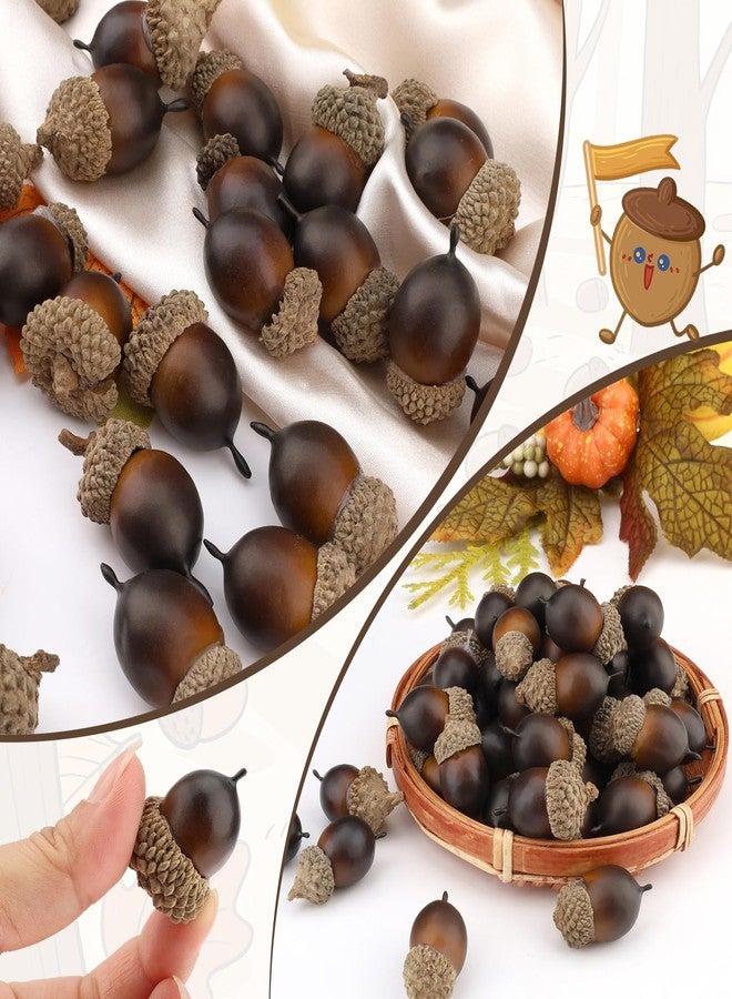جريسورث مجموعة جريسورث المكونة من 50 قطعة من ثمار البلوط الصغيرة الاصطناعية الواقعية، فاكهة صناعية، مخروط صنوبر صناعي، مكسرات واقعية مع غطاء طبيعي، نموذج للمنزل، عيد الشكر والهالوين - Image 4