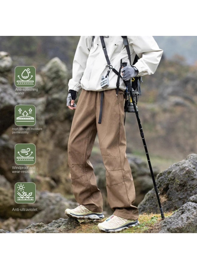 Izexx Trendy Brand Outdoor Sports Waterproof Rustic Pants Men's Functional Wind Speed Dry Mountaineering Pants Casual Straight Tooling Pants - Image 3