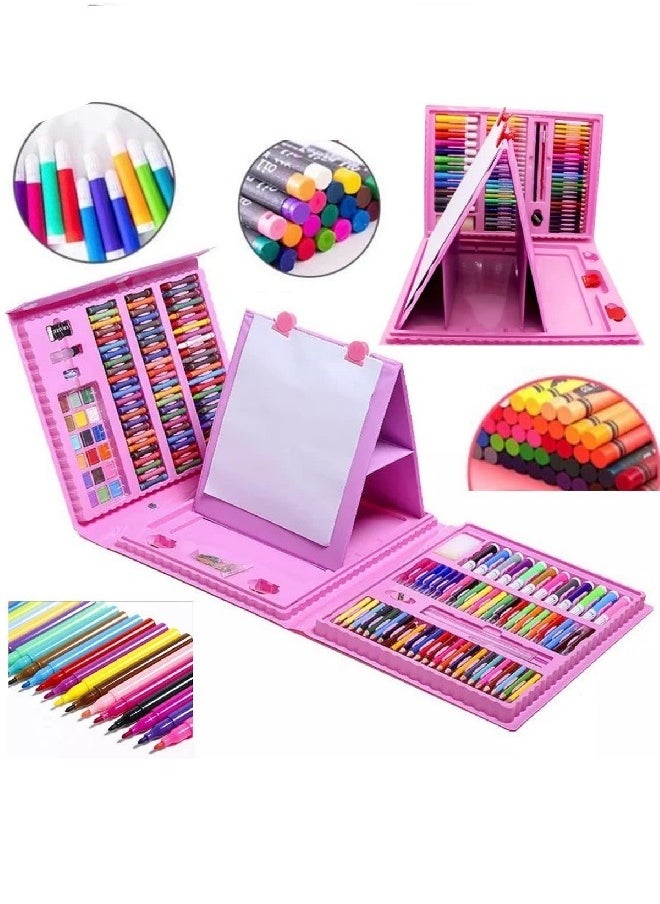 Generic 208 Pcs Art Set for Kids,Art Supplies,Drawing Art Kits Colored Pencils,Crayons,Paint Brush,Watercolor Cakes,Portable Coloring  - Image 2