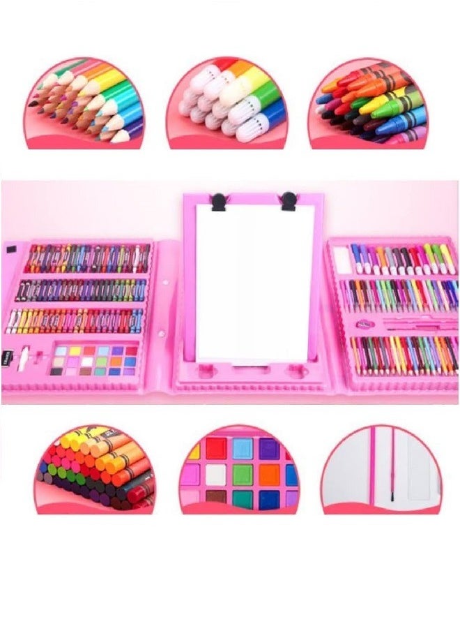 Generic 208 Pcs Art Set for Kids,Art Supplies,Drawing Art Kits Colored Pencils,Crayons,Paint Brush,Watercolor Cakes,Portable Coloring  - Image 3