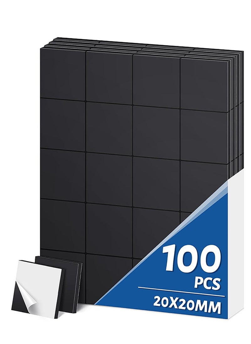 Generic 100 Pieces Magnets Magnetic Squares Square Magnets with Strong Self Adhesive Backing Tape Perfect for DIY Art Projects Whiteboards and Fridge Magnet Square Tape 20mm x 20mm  - Image 1