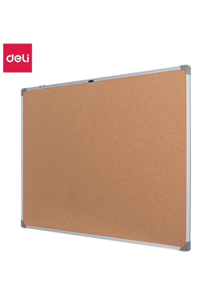 Deli E39054 Cork Board with Aluminum Frame – Yellow Noticeboard for Office, School & Home Organization – 1PCS/OPP Bag - Image 1