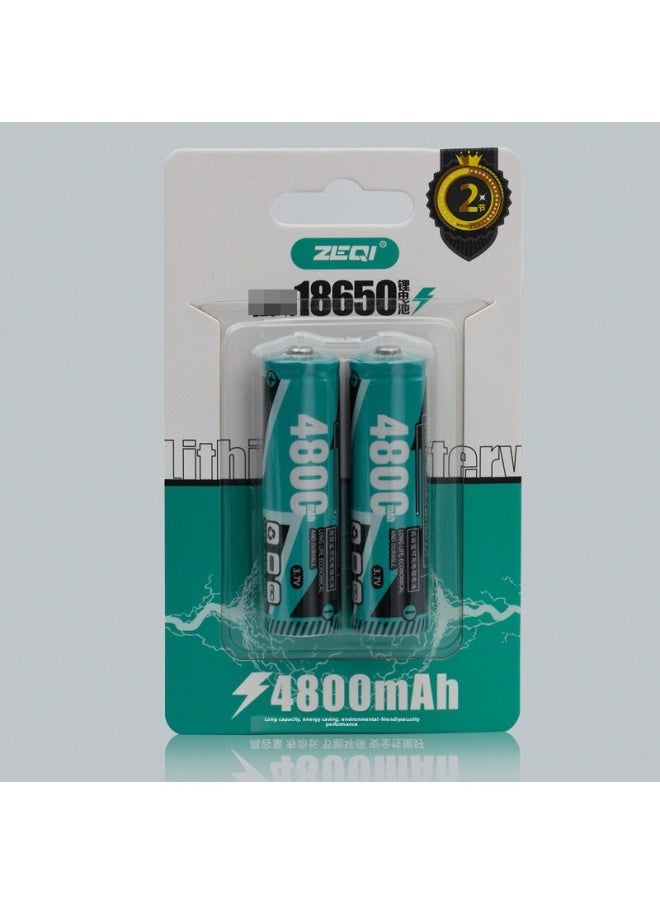 Generic 18650 Lithium Battery Charger 3600/4800 Mah3.7v Strong Light Flashlight Singing Machine Rechargeable Battery Wholesale-Color:3600 MA 2 Batteries Cardboard Packaging  - Image 2