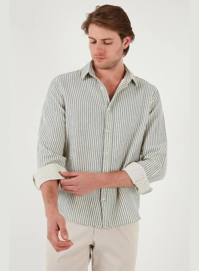 Buratti Striped Regular Fit Cotton Long Sleeve Shirt Men's SHIRT CF25S129721