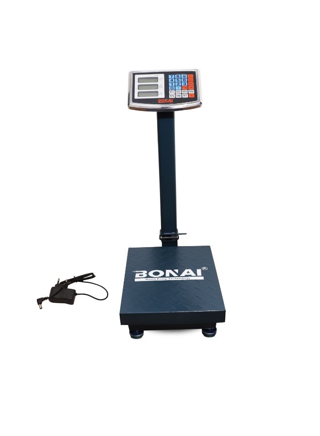 BONAI 200kg Digital Platform Scale Heavy Duty Electronic Weighing Machine with Stainless Steel Indicator High Precision Sensors and 90 Degree Foldable Design for Warehouse Commercial Use BN-HK135 - Image 1