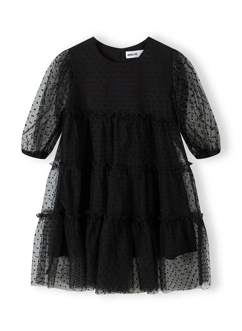 MINOTI Kids Girls Layered Flock Print Dress