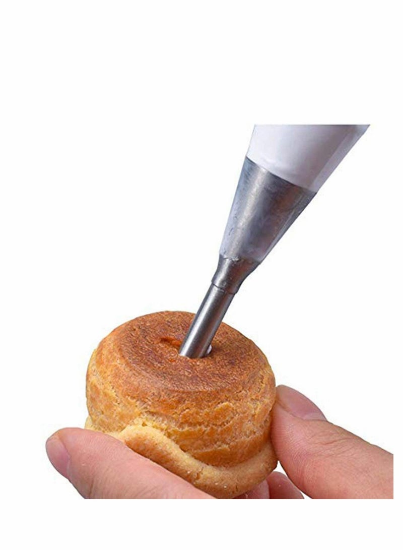 SOLARAE 4 قطع فوهة كريمة للتزيين من الفولاذ المقاوم للصدأ، فوهة طويلة لتزيين الكعك - Image 4