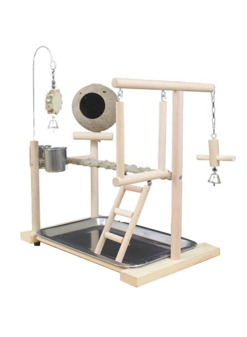 نمر الجلد الفاوانيا الفلفل الخشب ملعب الببغاء الوقوف جوز الهند قذيفة الطيور الوقوف سوينغ قضم اللعب يمكن أن تكون طبيعية - Image 1