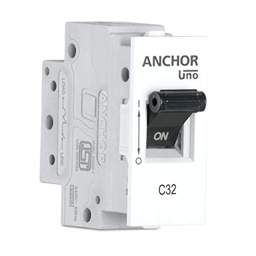 Anchor by Panasonic UNO Mini Modular 16 Amp Single Pole C Curve MCB | ISI Marked Single Pole 16A Miniature Circuit Breaker (98071) - Image 1