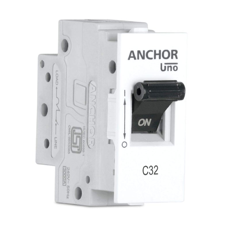 Anchor by Panasonic UNO Mini Modular 16 Amp Single Pole C Curve MCB | ISI Marked Single Pole 16A Miniature Circuit Breaker (98071) - Image 2
