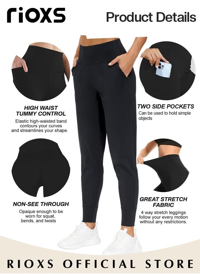 RIOXS Women's Joggers Pants,Comfy High Waisted Trousers,Lightweight Athletic Leggings Pants,Casual Sweatpants For Gym Workout Yoga Running,Stretch Pants With Pocket For Women Ladies  - Image 4