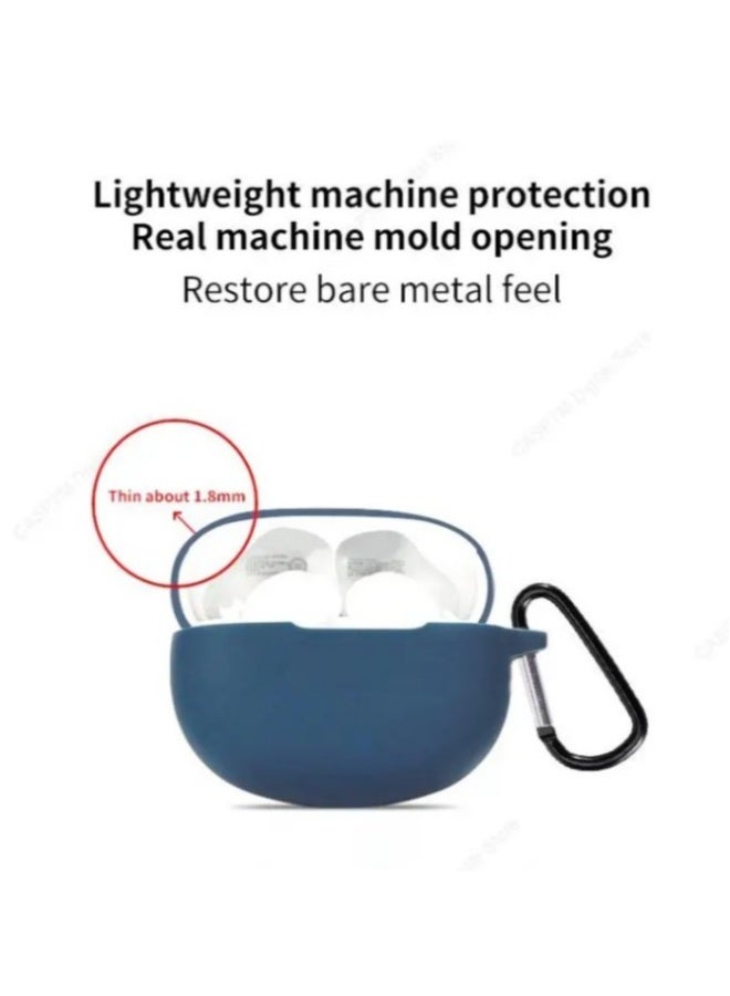 Silicone Protective Case for Realme Buds T100 with Keychain Cover (Green) - Image 2