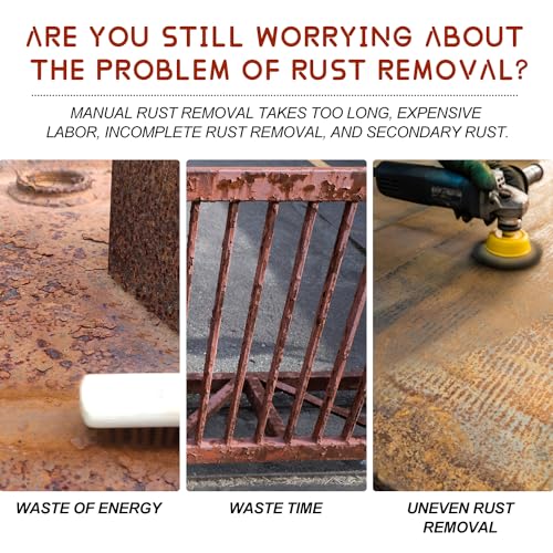 TPTAL Rust Renovator,Rust Remover for Metal,Rust Converter for Metal,Water-Based Rust Remover for Metal, Rust Removal Converter Metallic Paint with Brush,Multi-Functional Anti-Rust Paint 300g(Black) - Image 2