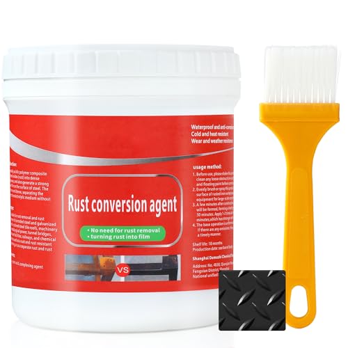 TPTAL Rust Renovator,Rust Remover for Metal,Rust Converter for Metal,Water-Based Rust Remover for Metal, Rust Removal Converter Metallic Paint with Brush,Multi-Functional Anti-Rust Paint 300g(Black) - Image 1