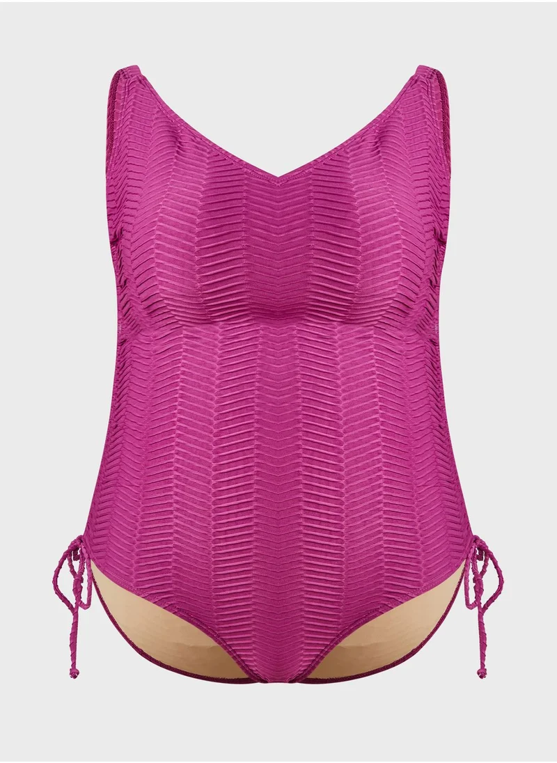 Cotton On Curve High Leg Tie Detail Swimsuit