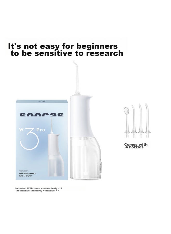 SOOCAS Sushi Water Flosser, Oral Irrigator, Dental Cleaning Device, Toothbrush Cleaner, Braces Cleaning Set With 4 Nozzles, W3pro White, Birthday And New Year Gift For Girlfriend - Image 4
