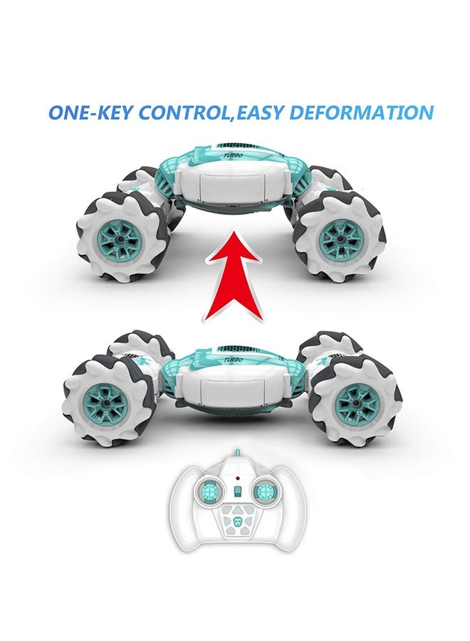 Arabest سيارة تعمل بالتحكم عن بعد، سيارة حيلة رباعية الدفع بتردد 2.4 جيجا هرتز، سيارة بمستشعر للإيماءات، سيارة قابلة للتشوه لجميع التضاريس على الطرق الوعرة مع تقلب 360¬∞ ودوران على الوجهين، سيارة لعبة كهربائية للأولاد والبنات (أخضر) - Image 3
